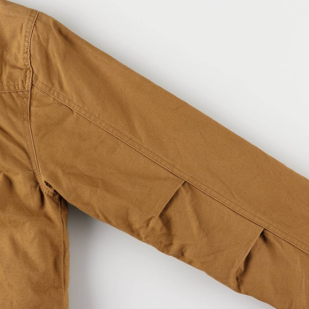 Dickies Hooded Long Sleeve Work Shirt, Men's Size Medium cotton brown type Vintage Second Hand