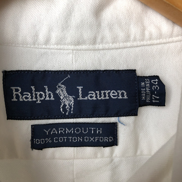 Ralph Lauren YARMOUTH long sleeve button down shirt, men's XL size cotton white type Vintage Second Hand