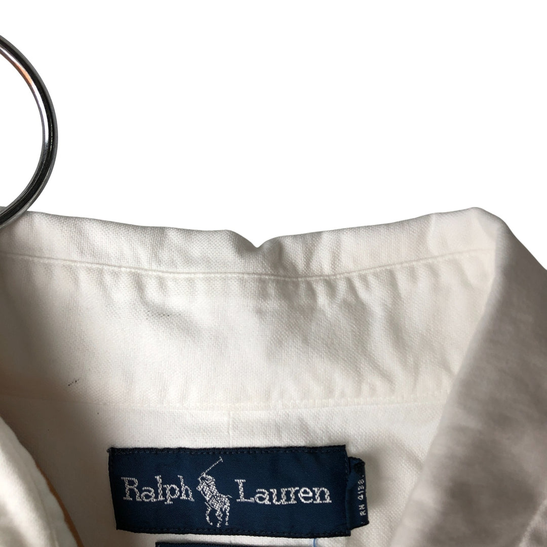 Ralph Lauren YARMOUTH long sleeve button down shirt, men's XL size cotton white type Vintage Second Hand