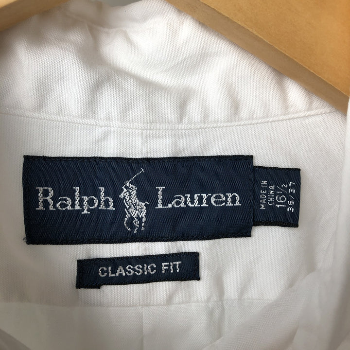 Ralph Lauren Classic Fit Long Sleeve Button Down Shirt Men's XL cotton white type Vintage Second Hand
