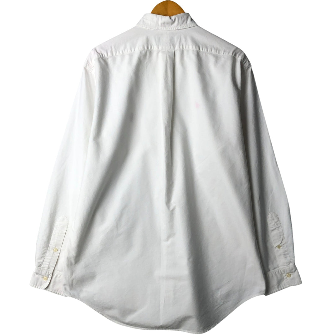Ralph Lauren YARMOUTH long sleeve button down shirt, men's XL size cotton white type Vintage Second Hand