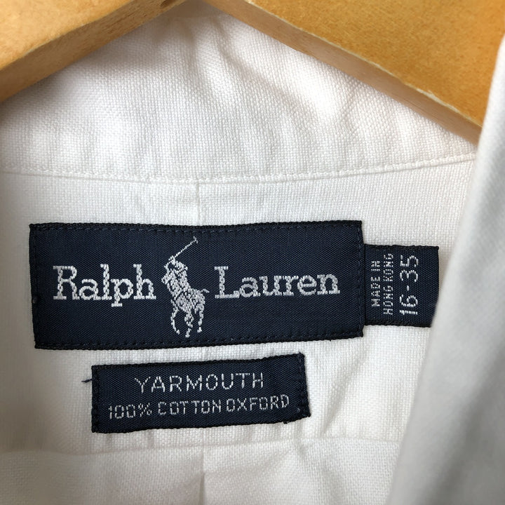 Ralph Lauren YARMOUTH long sleeve button down shirt, men's XL size cotton white type Vintage Second Hand