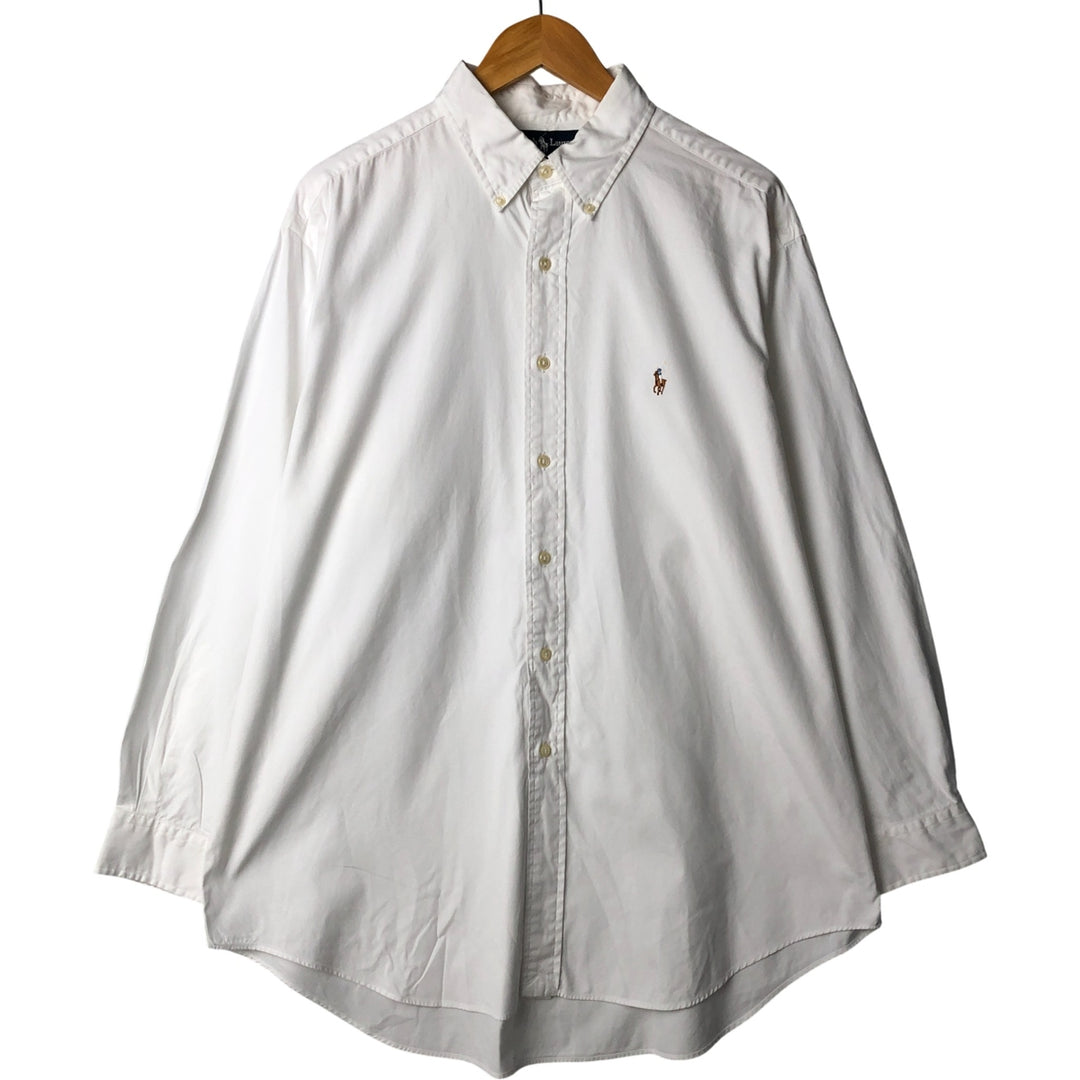 Ralph Lauren YARMOUTH long sleeve button down shirt, men's XL size cotton white type Vintage Second Hand