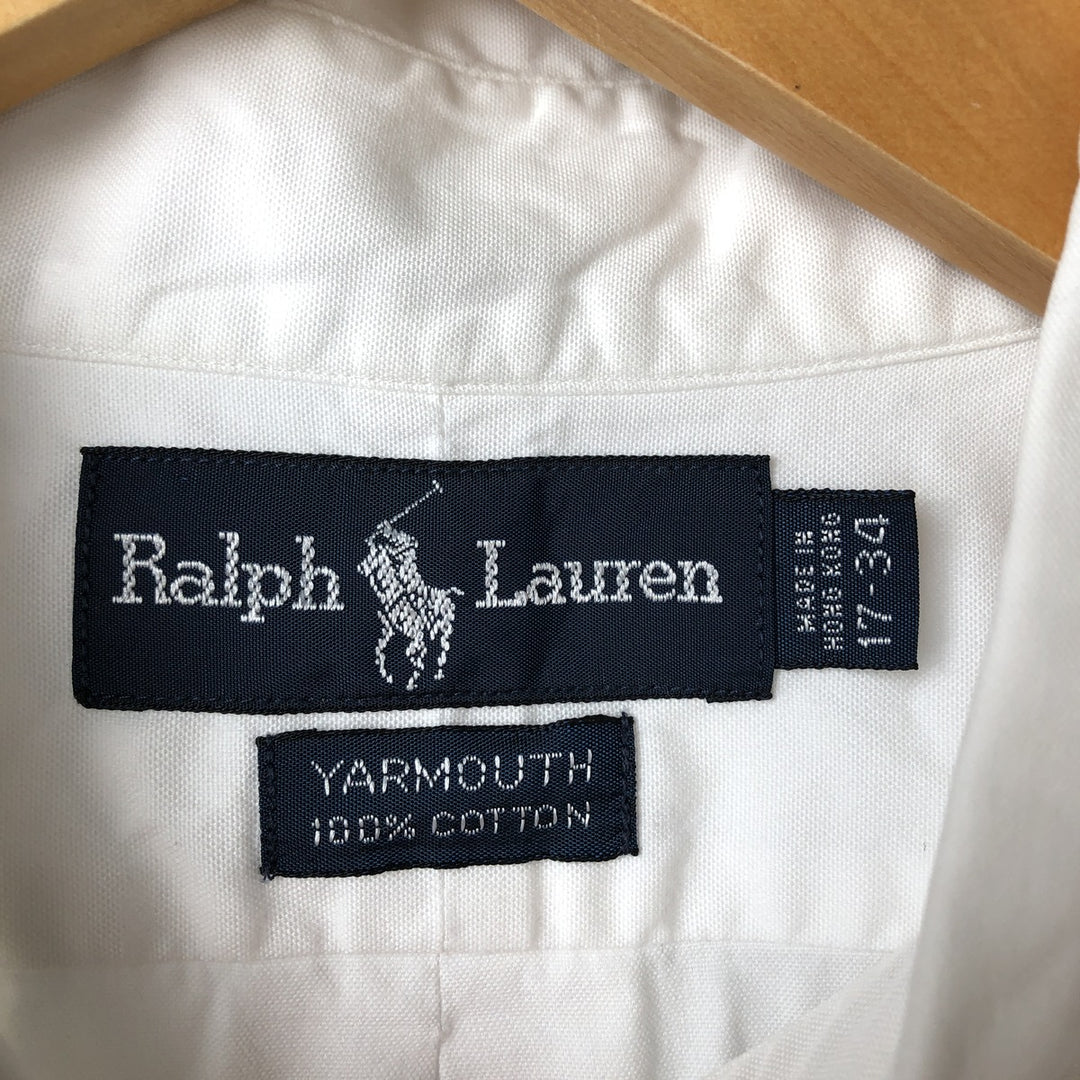 Ralph Lauren YARMOUTH long sleeve button down shirt, men's XL size cotton white type Vintage Second Hand