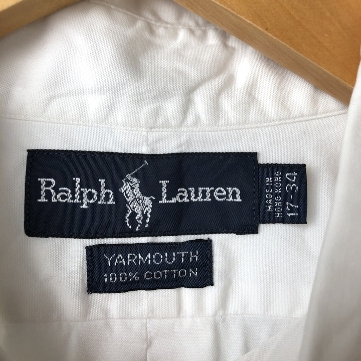 Ralph Lauren YARMOUTH long sleeve button down shirt, men's XL size cotton white type Vintage Second Hand