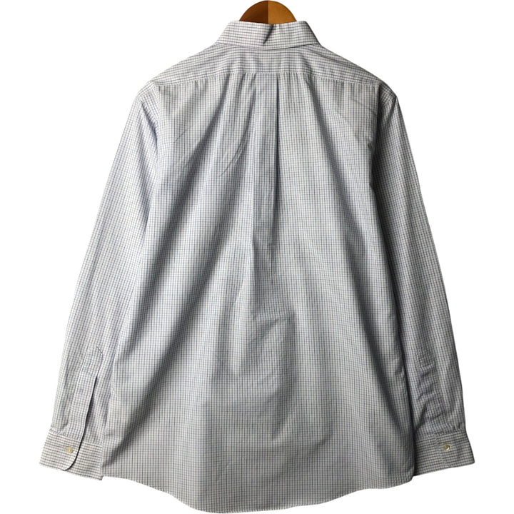 Brooks Brothers Est.1818 Long Sleeve Button-Down Check Shirt, Men's Size L Supima Cotton white type Vintage Second Hand