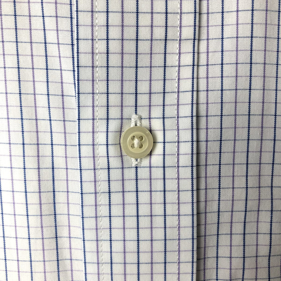 Brooks Brothers Est.1818 Long Sleeve Button-Down Check Shirt, Men's Size L Supima Cotton white type Vintage Second Hand