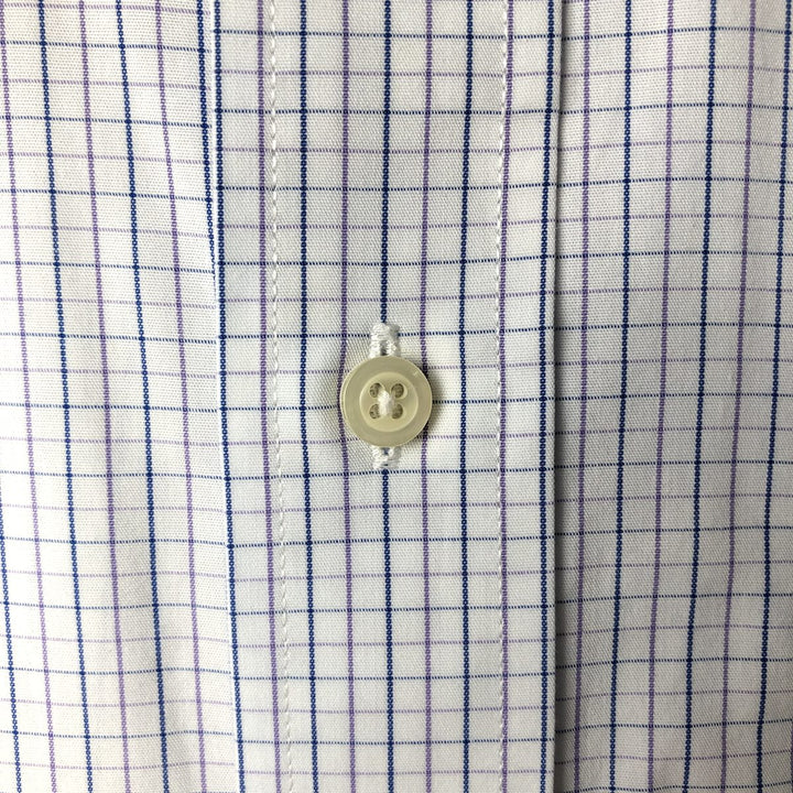 Brooks Brothers Est.1818 Long Sleeve Button-Down Check Shirt, Men's Size L Supima Cotton white type Vintage Second Hand