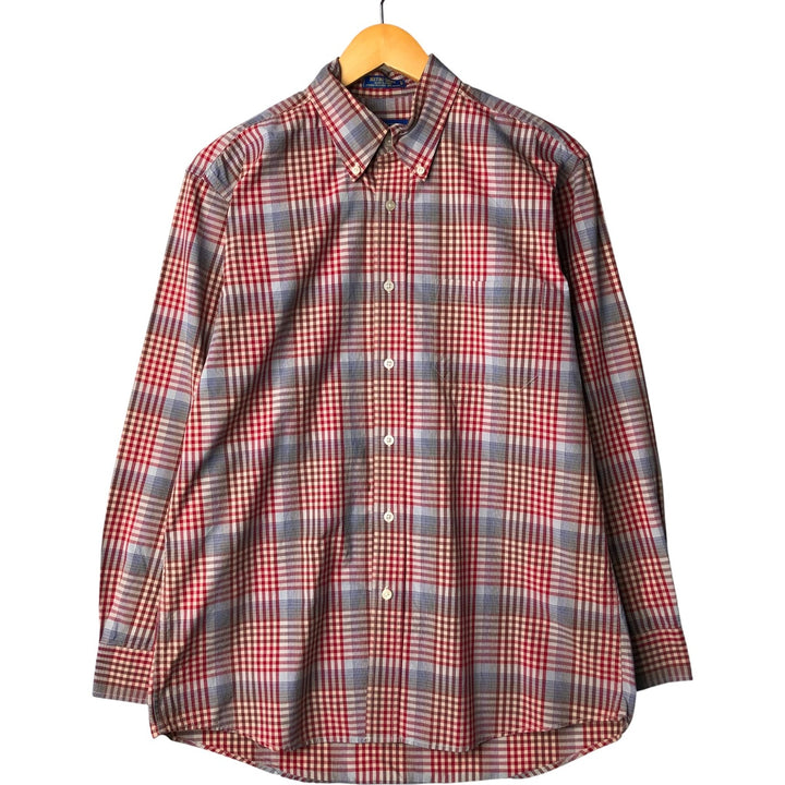 Pendleton PENDLETON Long Sleeve Button-Down Check Shirt, Men's Size Medium cotton red type Vintage Second Hand