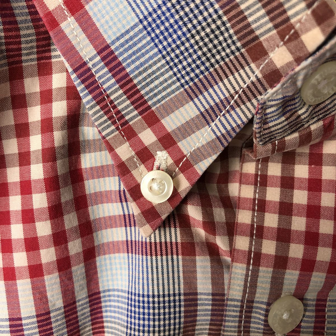 Pendleton PENDLETON Long Sleeve Button-Down Check Shirt, Men's Size Medium cotton red type Vintage Second Hand