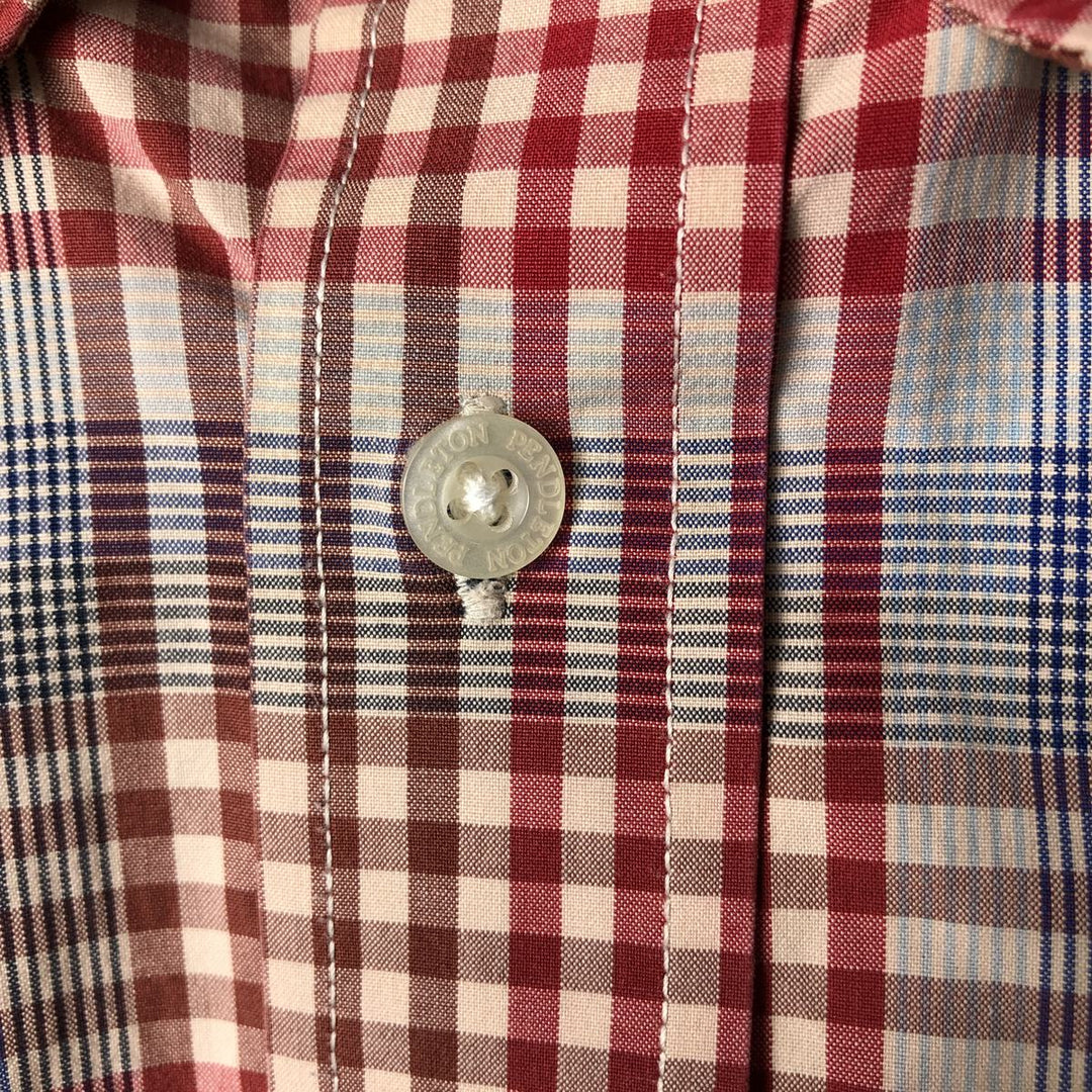 Pendleton PENDLETON Long Sleeve Button-Down Check Shirt, Men's Size Medium cotton red type Vintage Second Hand