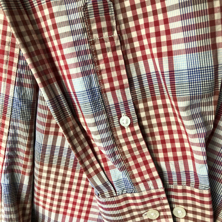 Pendleton PENDLETON Long Sleeve Button-Down Check Shirt, Men's Size Medium cotton red type Vintage Second Hand