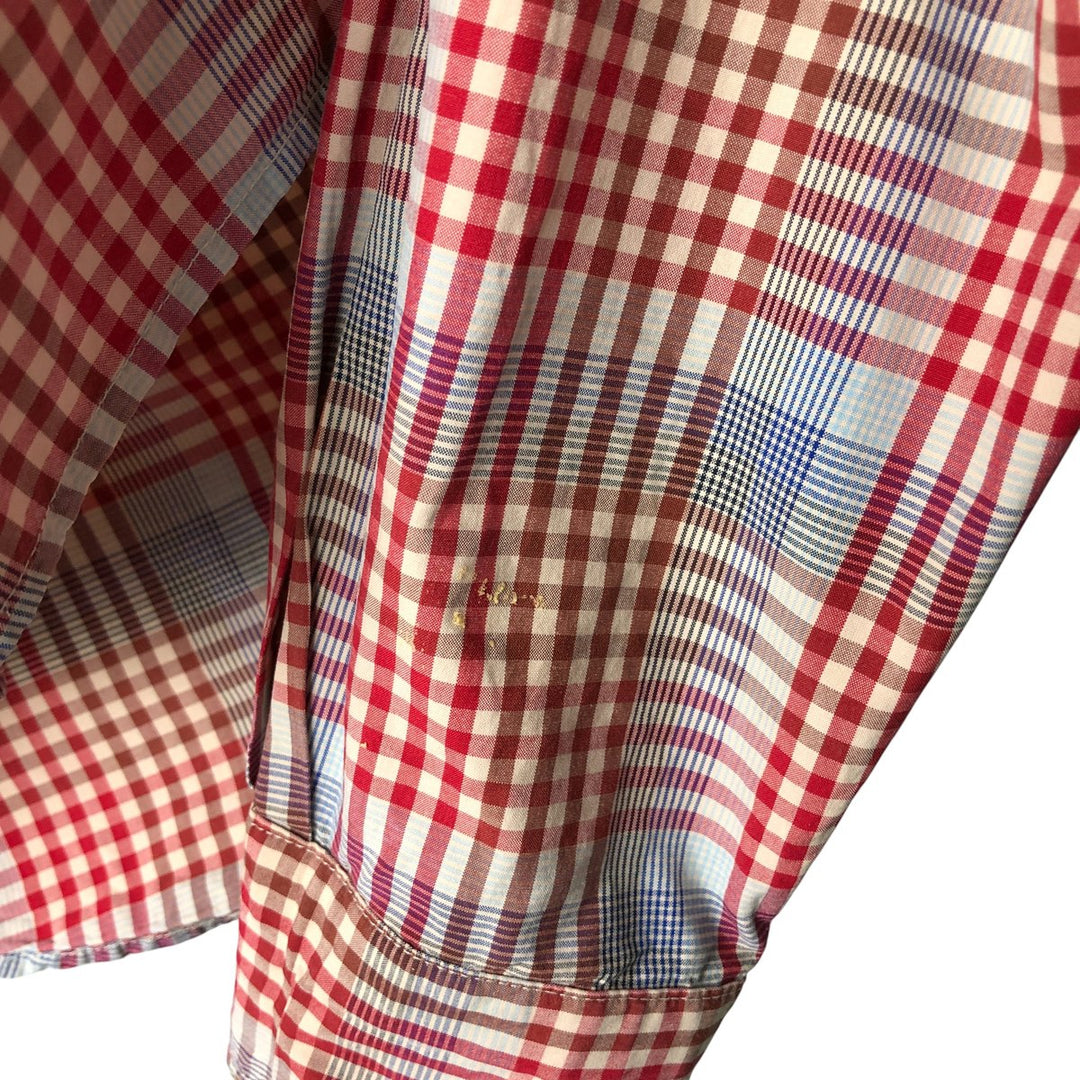 Pendleton PENDLETON Long Sleeve Button-Down Check Shirt, Men's Size Medium cotton red type Vintage Second Hand