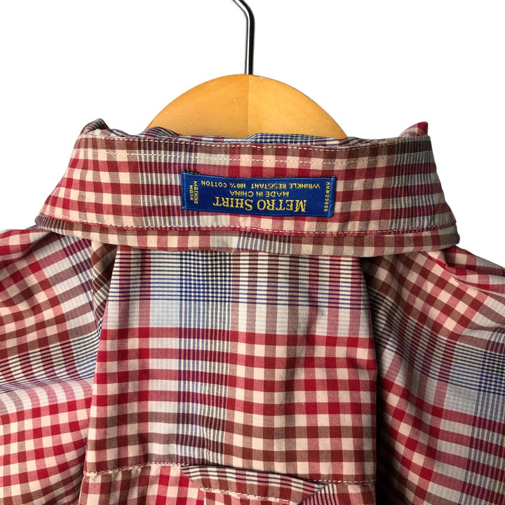 Pendleton PENDLETON Long Sleeve Button-Down Check Shirt, Men's Size Medium cotton red type Vintage Second Hand