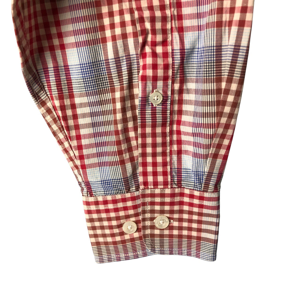 Pendleton PENDLETON Long Sleeve Button-Down Check Shirt, Men's Size Medium cotton red type Vintage Second Hand