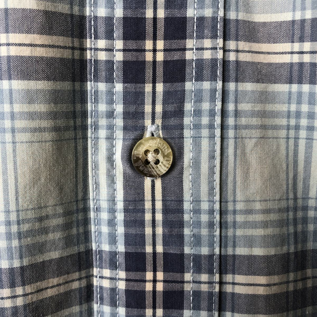 Vintage 90s-00'S Timberland long-sleeved button-down check shirt, men's size L cotton Blue type light blue Vintage Second Hand