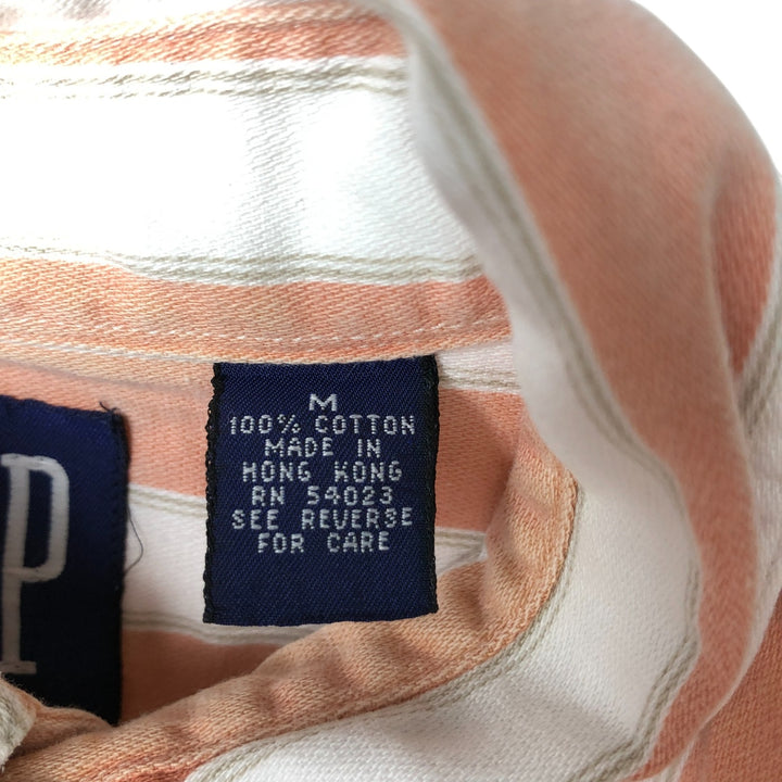 90'S GAP Vintage Long Sleeve Striped Shirt, Men's Size Medium cotton orange type Vintage Second Hand
