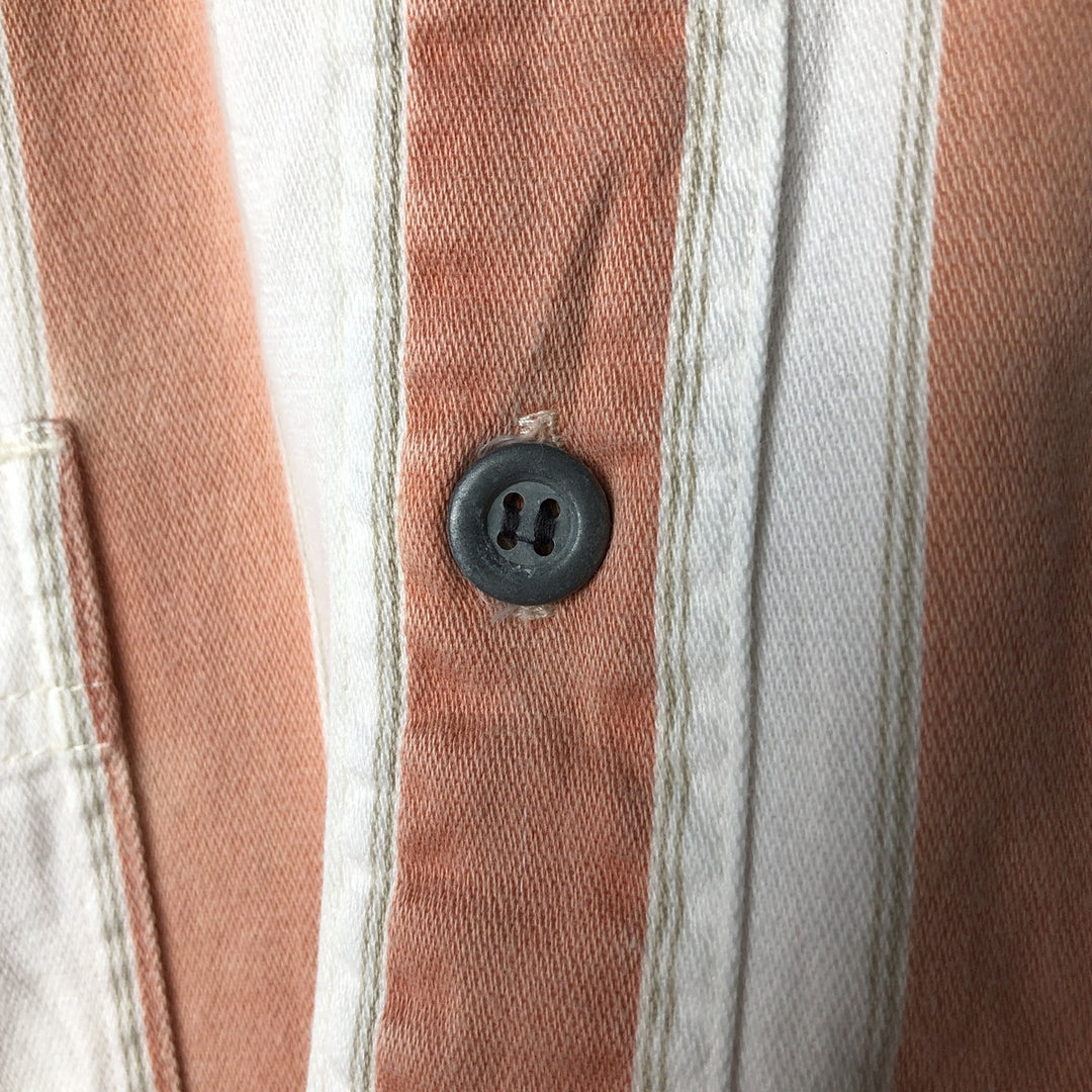 90'S GAP Vintage Long Sleeve Striped Shirt, Men's Size Medium cotton orange type Vintage Second Hand