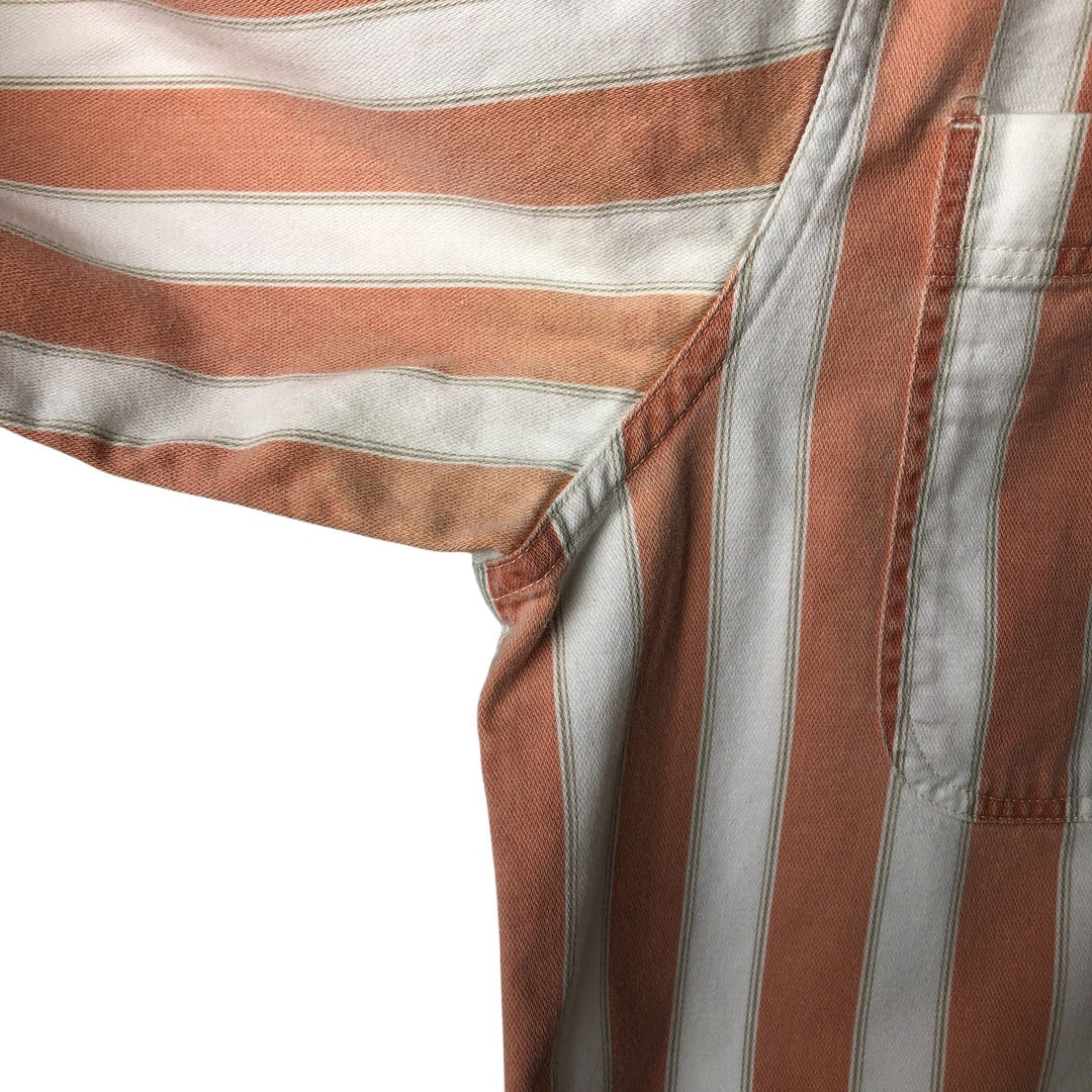 90'S GAP Vintage Long Sleeve Striped Shirt, Men's Size Medium cotton orange type Vintage Second Hand