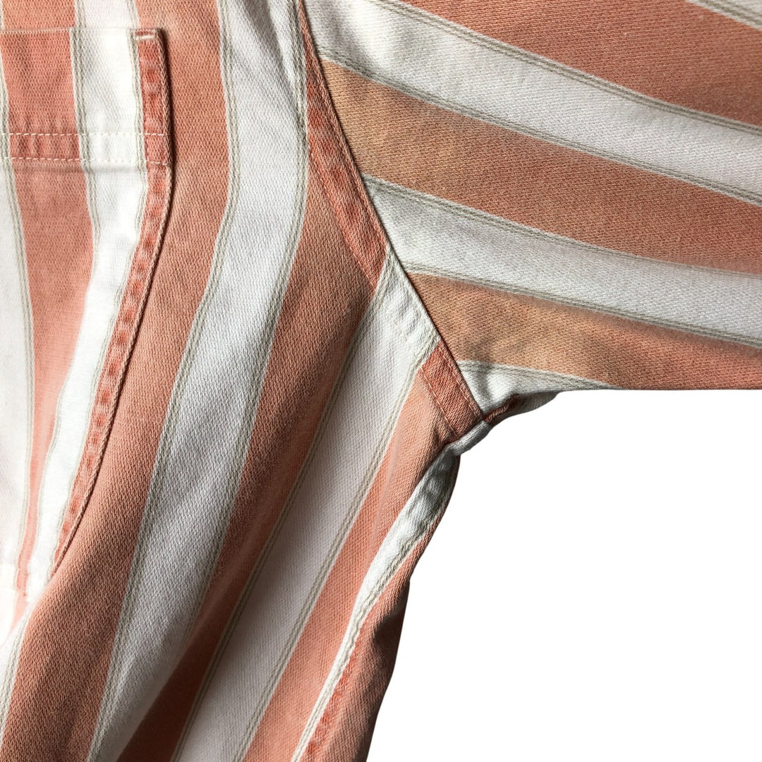 90'S GAP Vintage Long Sleeve Striped Shirt, Men's Size Medium cotton orange type Vintage Second Hand