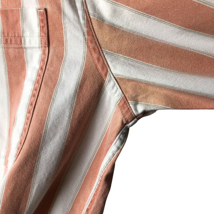 90'S GAP Vintage Long Sleeve Striped Shirt, Men's Size Medium cotton orange type Vintage Second Hand