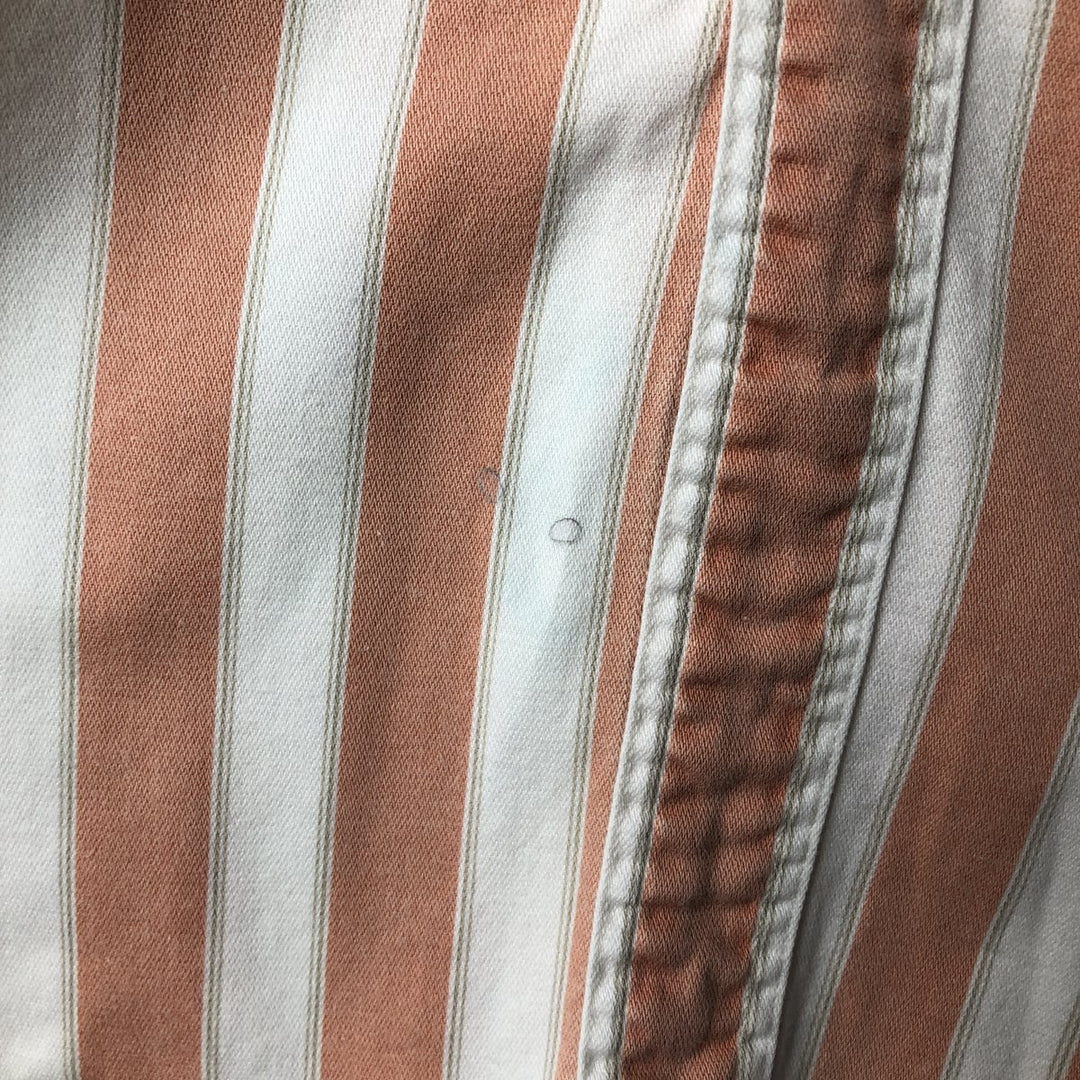90'S GAP Vintage Long Sleeve Striped Shirt, Men's Size Medium cotton orange type Vintage Second Hand