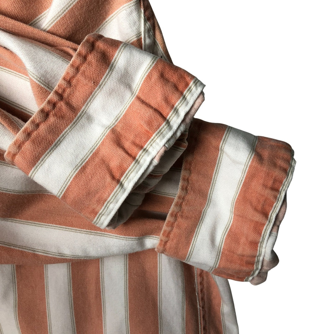 90'S GAP Vintage Long Sleeve Striped Shirt, Men's Size Medium cotton orange type Vintage Second Hand