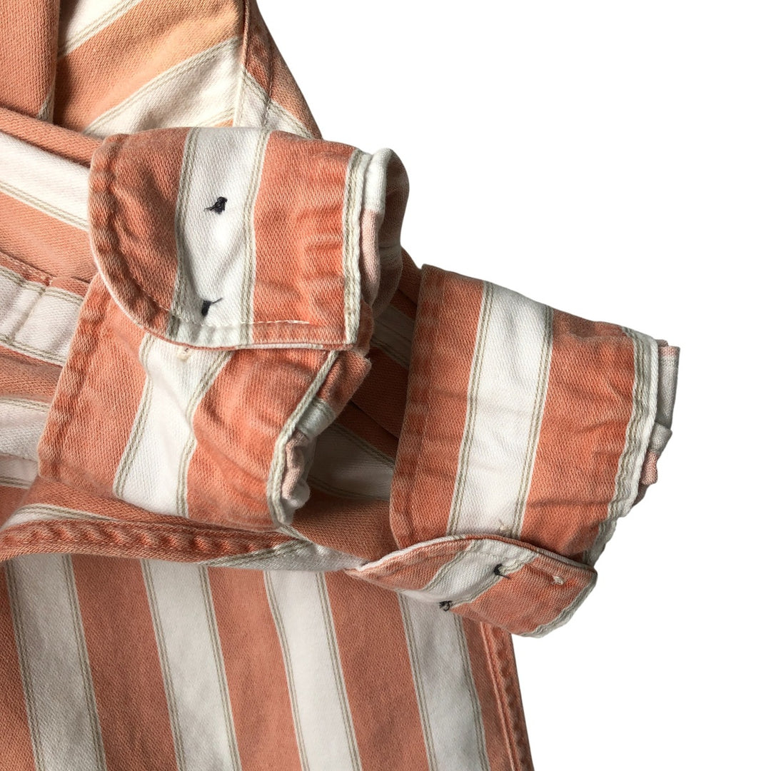 90'S GAP Vintage Long Sleeve Striped Shirt, Men's Size Medium cotton orange type Vintage Second Hand