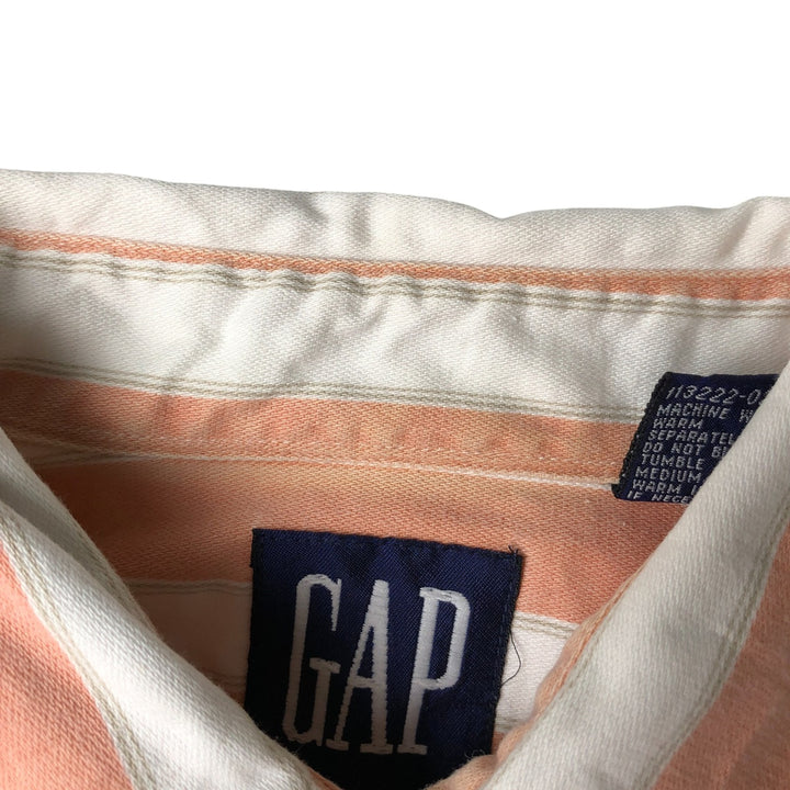 90'S GAP Vintage Long Sleeve Striped Shirt, Men's Size Medium cotton orange type Vintage Second Hand