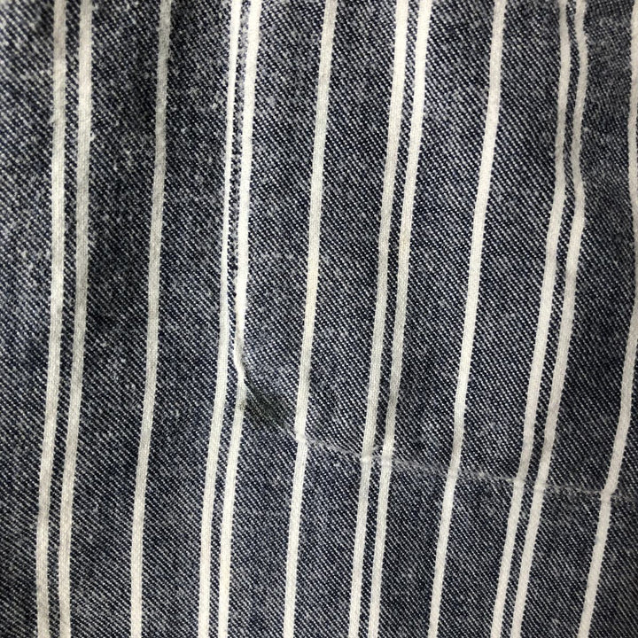Vintage 80s-90'S Eddie Bauer long-sleeved cotton striped shirt with black tag, men's size XL cotton blue type Vintage Second Hand