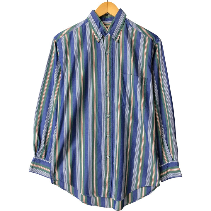 Vintage LLBean long-sleeved button-down striped shirt from the 1990'S to 2000s, size S. cotton blue type Vintage Second Hand