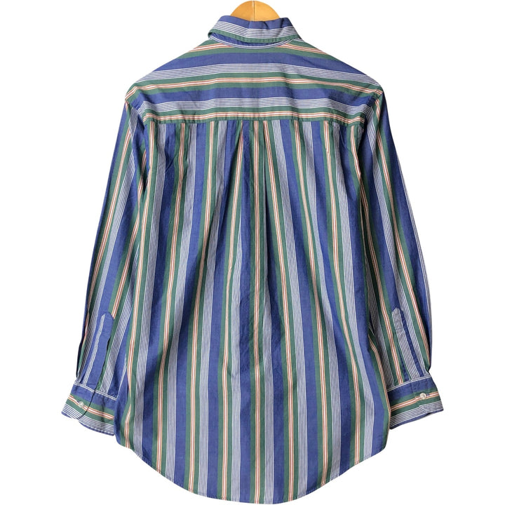Vintage LLBean long-sleeved button-down striped shirt from the 1990'S to 2000s, size S. cotton blue type Vintage Second Hand