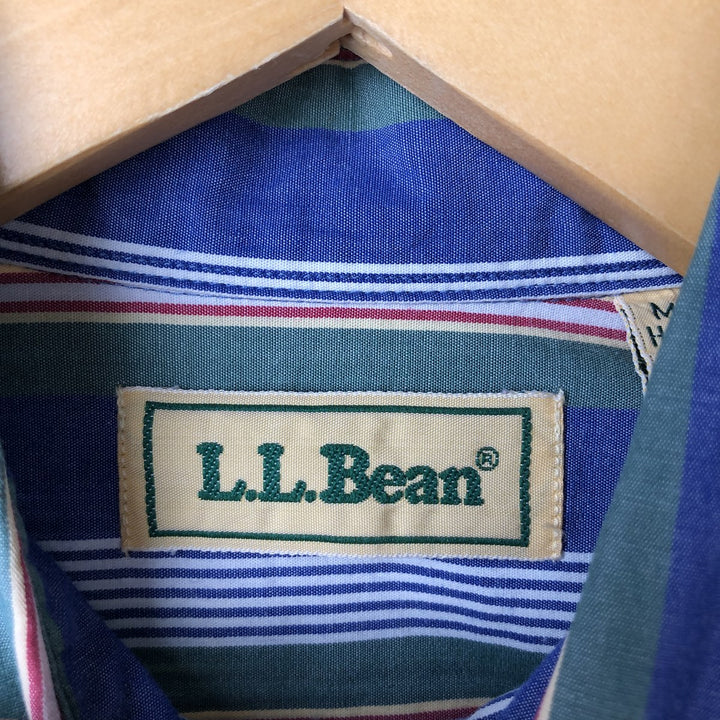 Vintage LLBean long-sleeved button-down striped shirt from the 1990'S to 2000s, size S. cotton blue type Vintage Second Hand