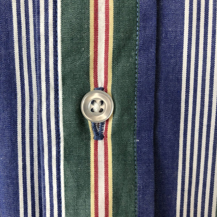 Vintage LLBean long-sleeved button-down striped shirt from the 1990'S to 2000s, size S. cotton blue type Vintage Second Hand