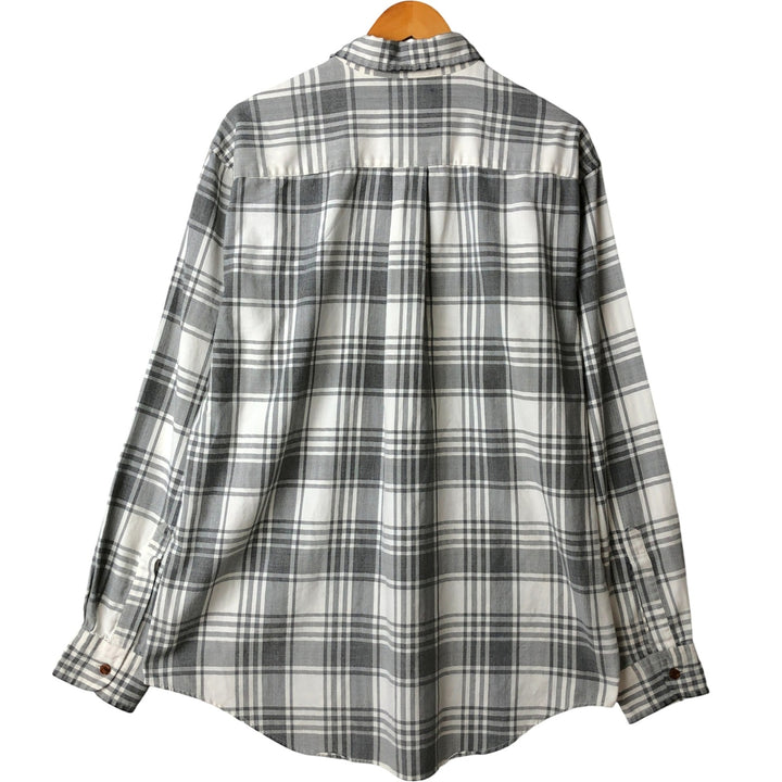 90s-00'S Vintage LLBean Long Sleeve Cotton Check Shirt, Men's Size L cotton white type Vintage Second Hand