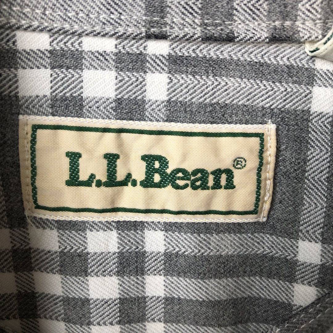 90s-00'S Vintage LLBean Long Sleeve Cotton Check Shirt, Men's Size L cotton white type Vintage Second Hand