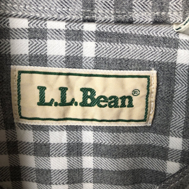 90s-00'S Vintage LLBean Long Sleeve Cotton Check Shirt, Men's Size L cotton white type Vintage Second Hand