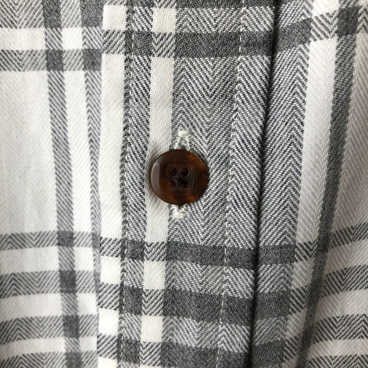 90s-00'S Vintage LLBean Long Sleeve Cotton Check Shirt, Men's Size L cotton white type Vintage Second Hand