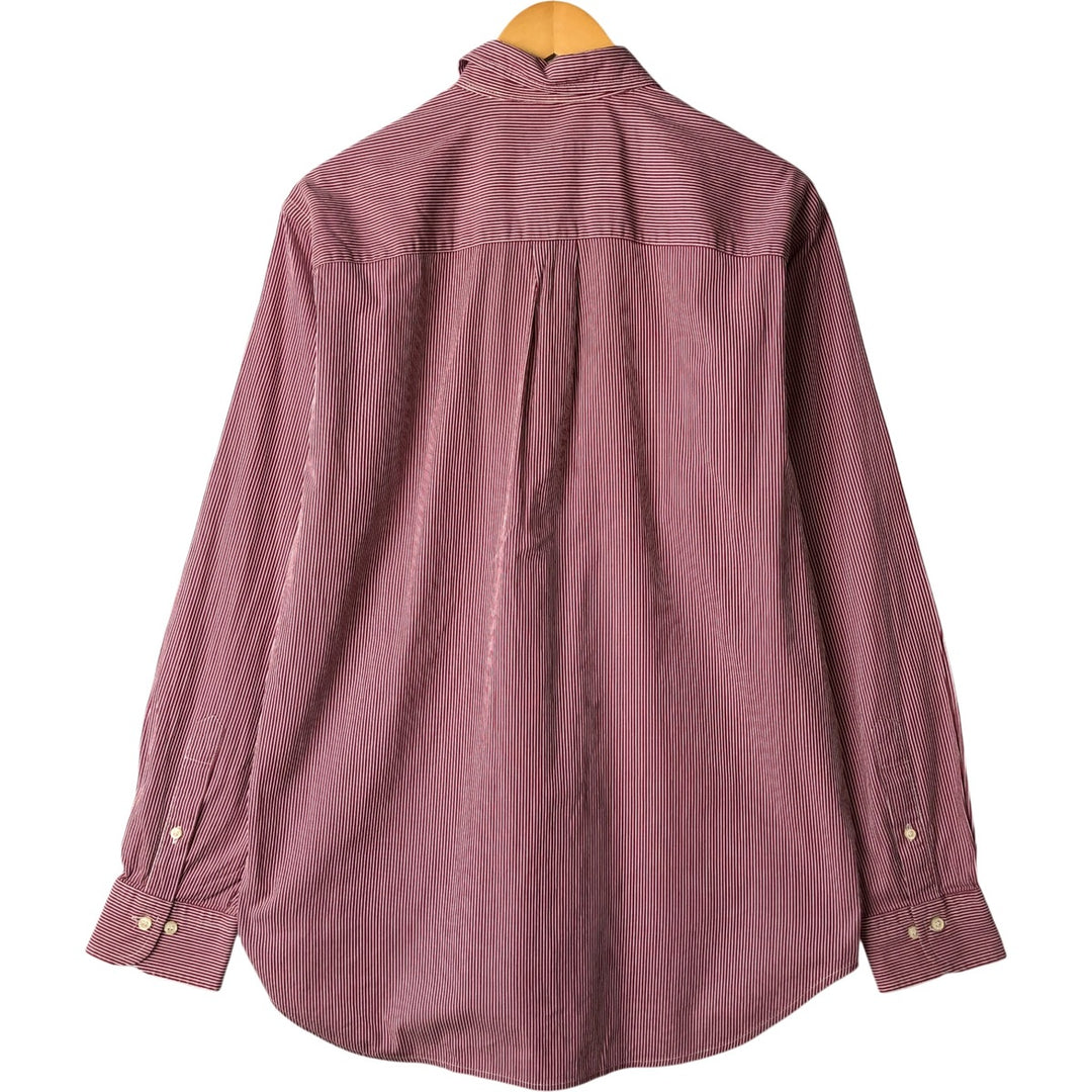 Burberry's LONDON long-sleeved button-down striped shirt, men's size L cotton red type Vintage Second Hand