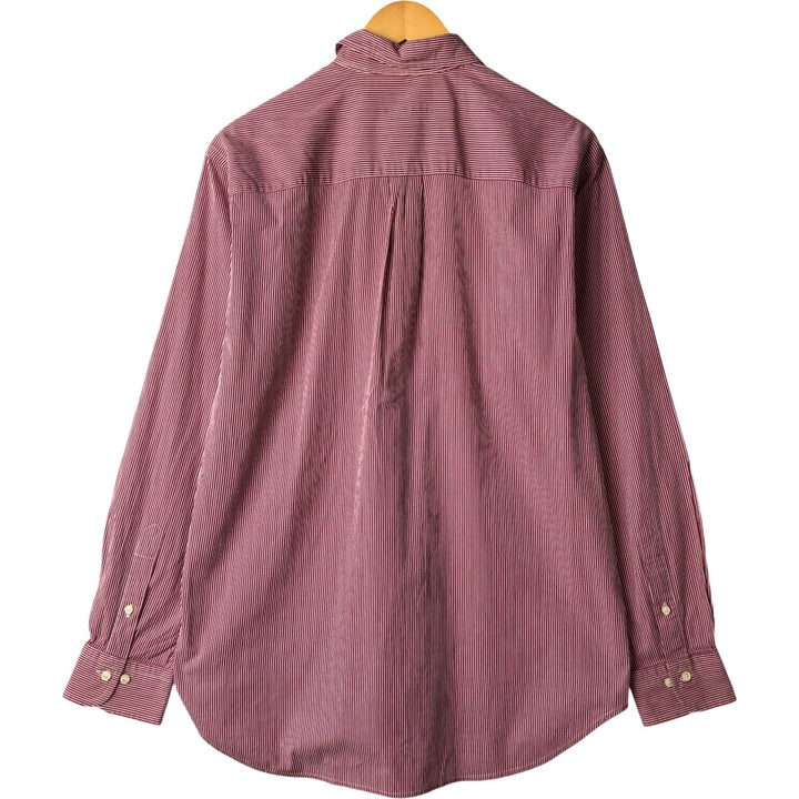 Burberry's LONDON long-sleeved button-down striped shirt, men's size L cotton red type Vintage Second Hand