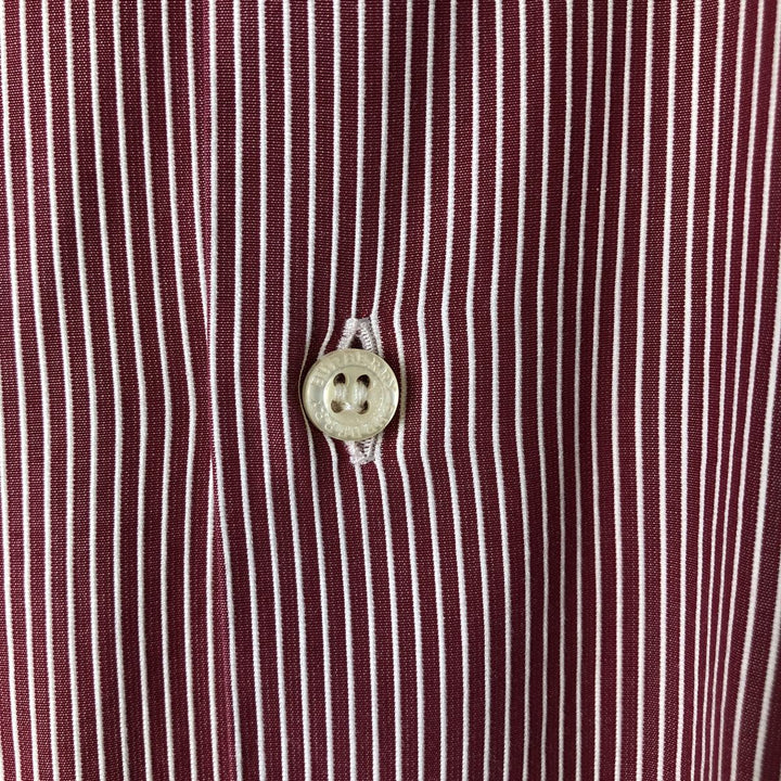 Burberry's LONDON long-sleeved button-down striped shirt, men's size L cotton red type Vintage Second Hand