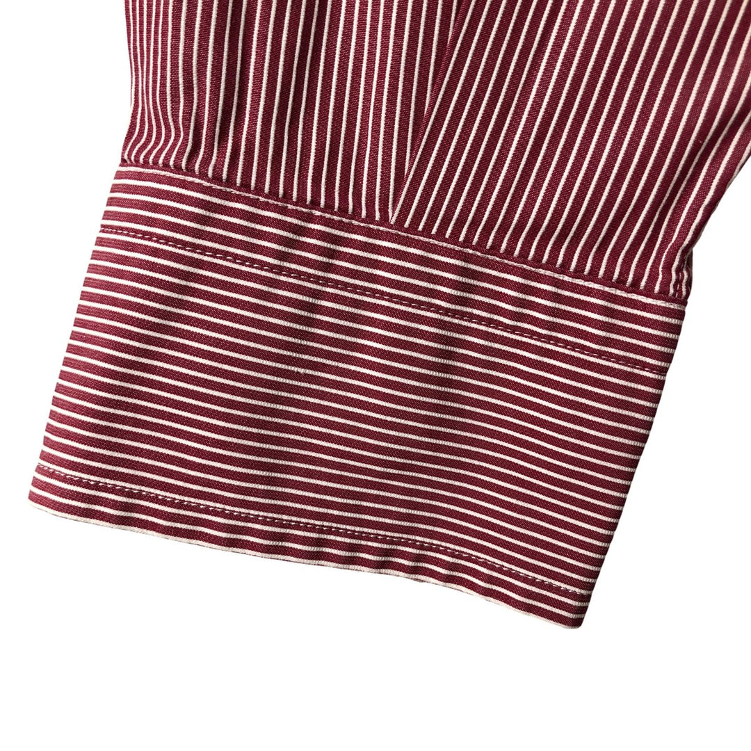Burberry's LONDON long-sleeved button-down striped shirt, men's size L cotton red type Vintage Second Hand