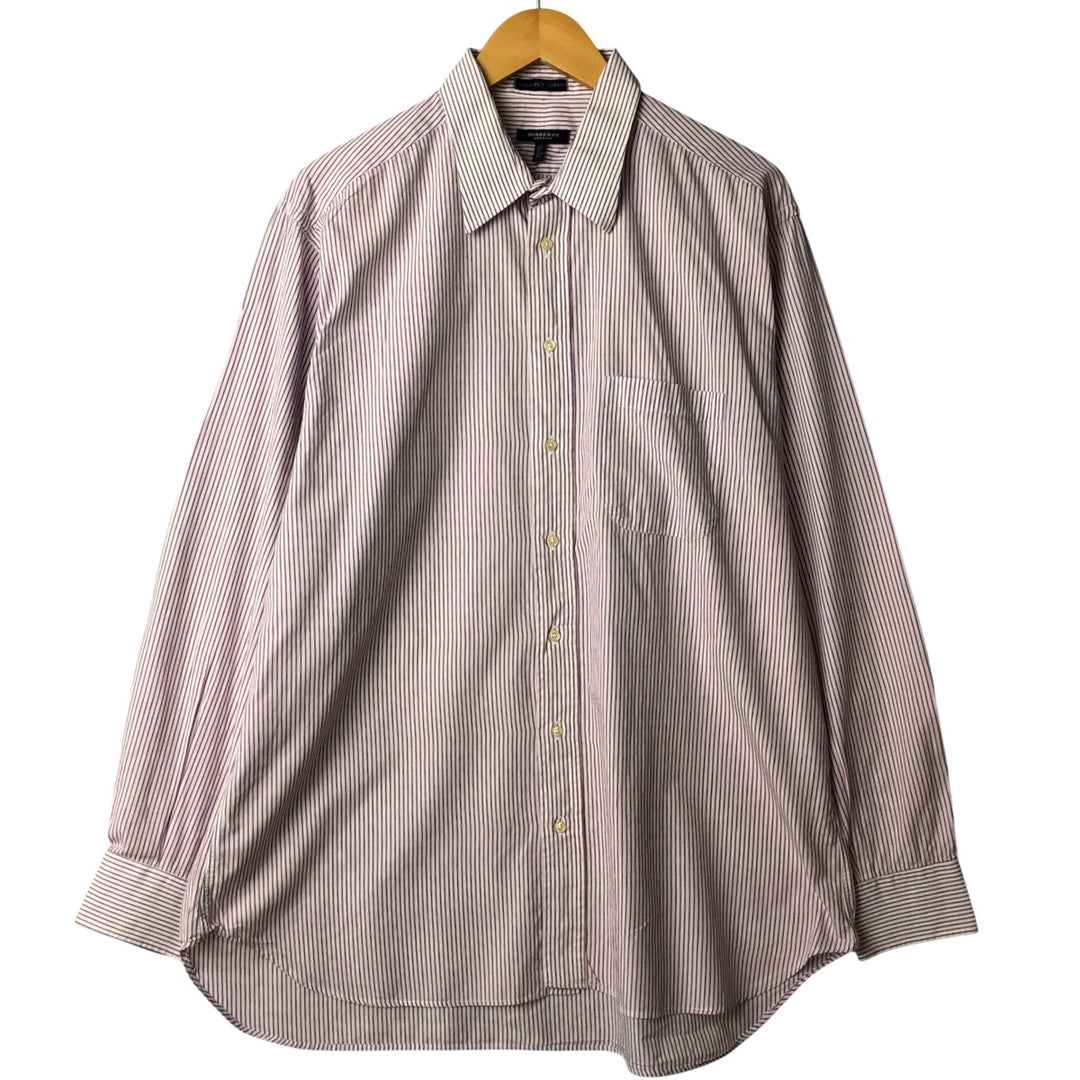 Burberry's LONDON long-sleeved cotton striped shirt, made in the USA, men's size L cotton white type Vintage Second Hand