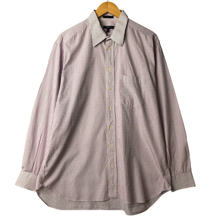 Burberry's LONDON long-sleeved cotton striped shirt, made in the USA, men's size L cotton white type Vintage Second Hand