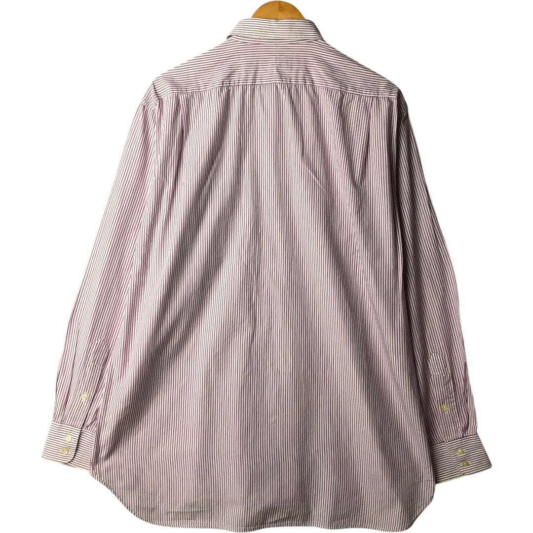 Burberry's LONDON long-sleeved cotton striped shirt, made in the USA, men's size L cotton white type Vintage Second Hand