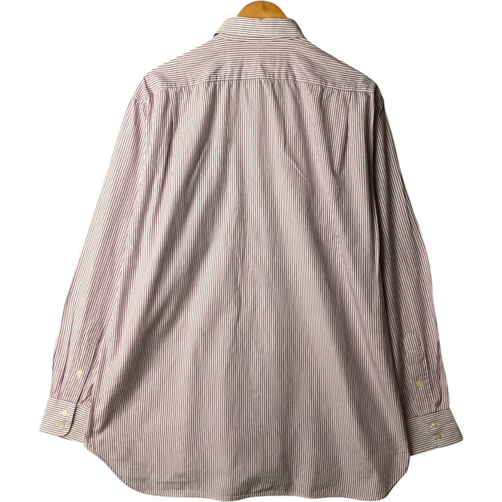 Burberry's LONDON long-sleeved cotton striped shirt, made in the USA, men's size L cotton white type Vintage Second Hand