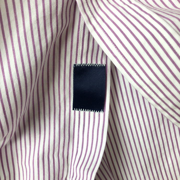 Burberry's LONDON long-sleeved cotton striped shirt, made in the USA, men's size L cotton white type Vintage Second Hand
