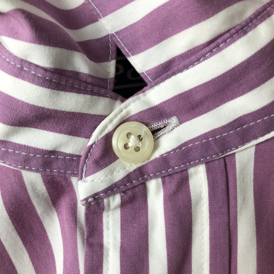 Ralph Lauren POLO by Ralph Lauren NEW CLASSIC WESTERN Stripe Pattern Long Sleeve Western Shirt, Men's Size L cotton Purple type red-purple Vintage Second Hand