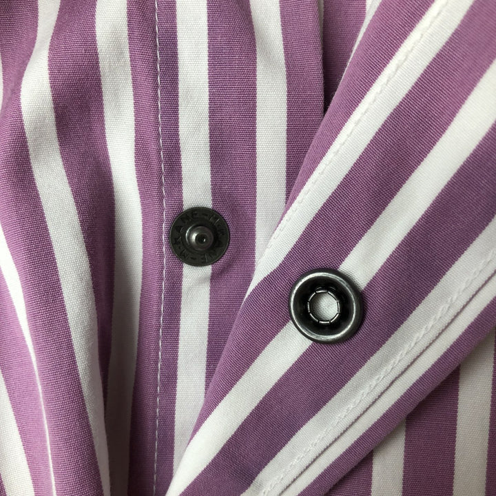 Ralph Lauren POLO by Ralph Lauren NEW CLASSIC WESTERN Stripe Pattern Long Sleeve Western Shirt, Men's Size L cotton Purple type red-purple Vintage Second Hand