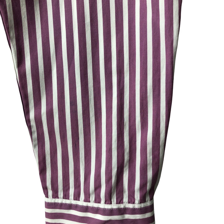 Ralph Lauren POLO by Ralph Lauren NEW CLASSIC WESTERN Stripe Pattern Long Sleeve Western Shirt, Men's Size L cotton Purple type red-purple Vintage Second Hand